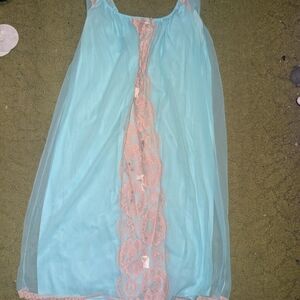 Elegant Blue Lace Chemise